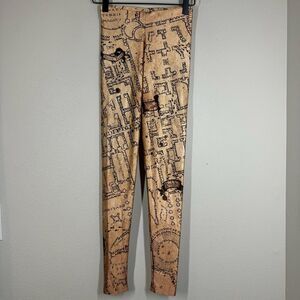 Blackmilk Marauders Map Harry Potter Leggings Stretch Size XS Rare